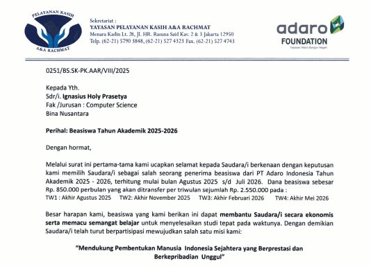 Adaro Foundation Scholarship
